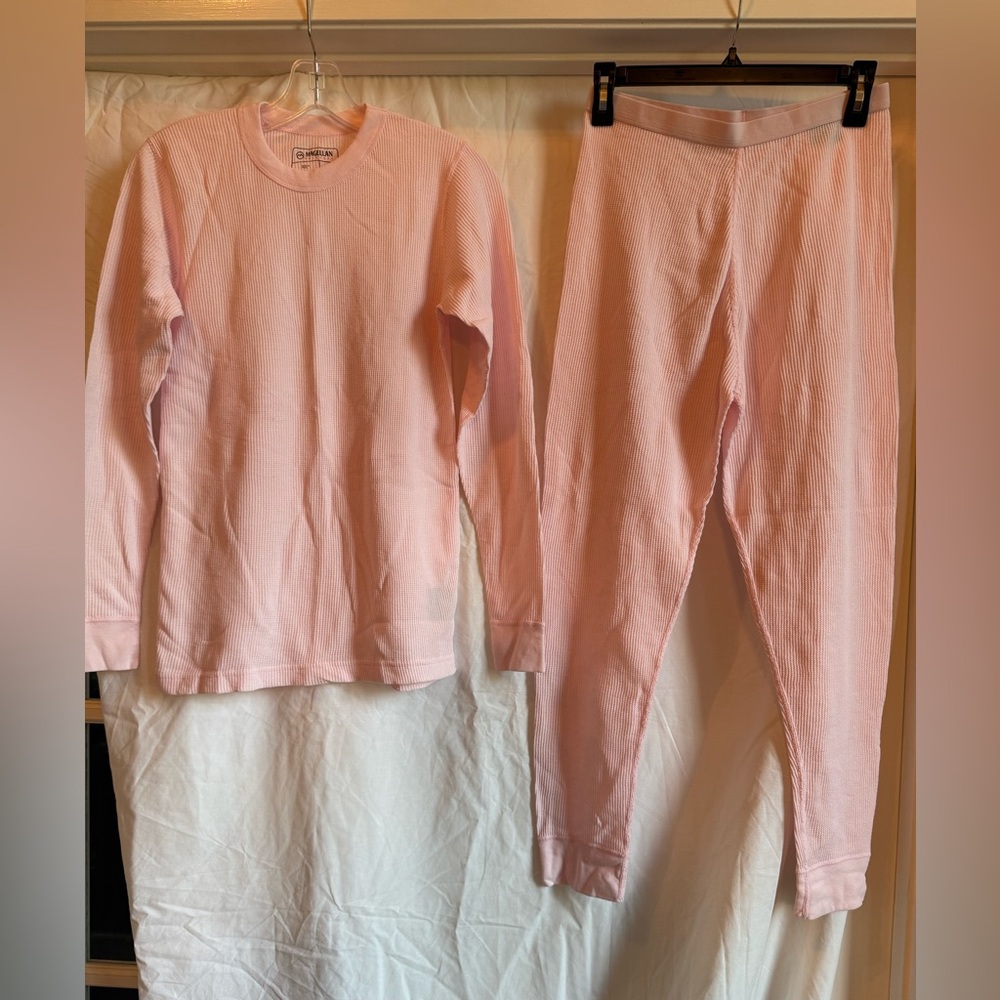Cozy Pink Kids waffle soft thermals